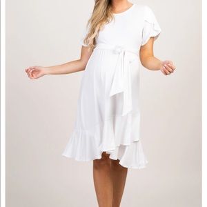Solid Flounce Trim Dress